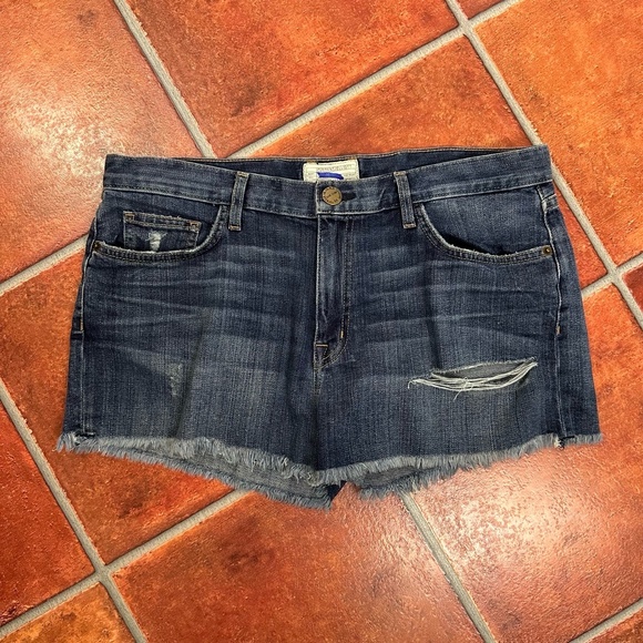 Current/Elliott Denim Distressed Frayed Five-Pocket Shorts Size 30 - Picture 1 of 4